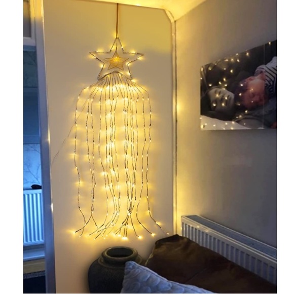 Holiday Hanging Star Lights For Wall Decor Christmas Decorations